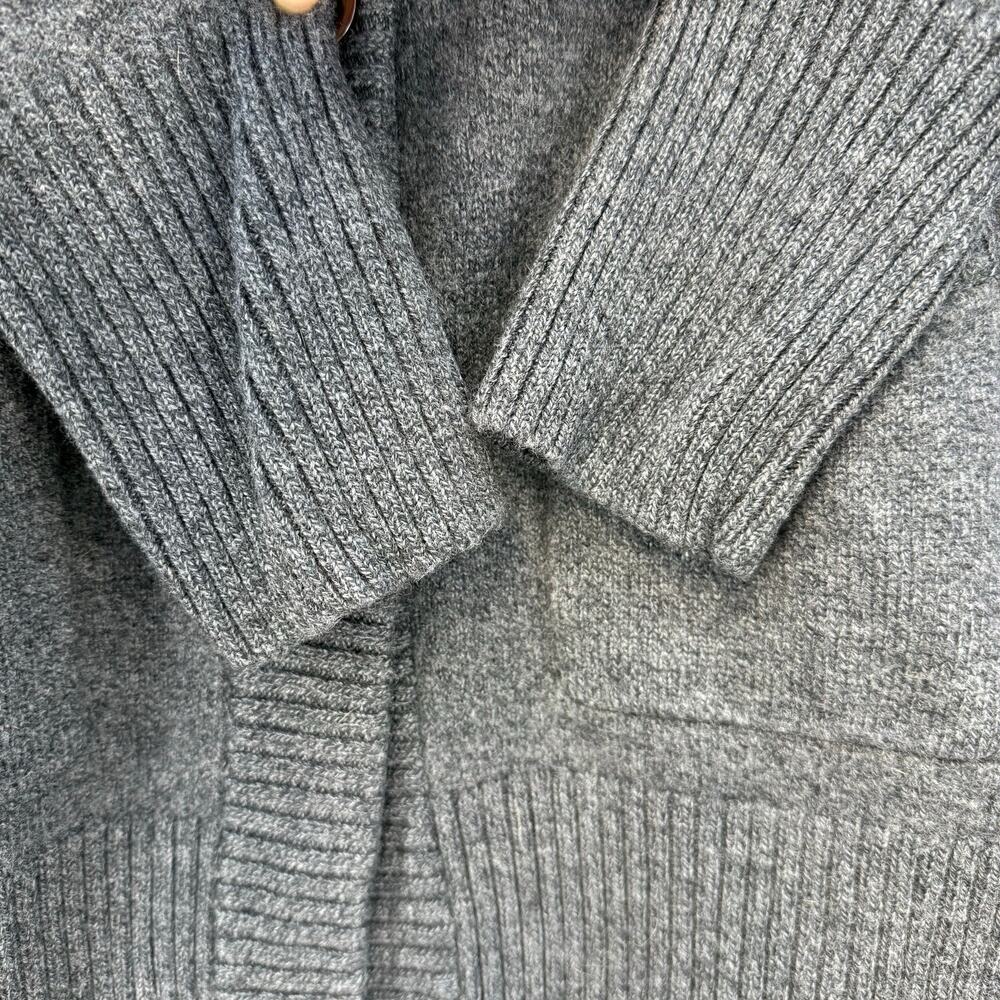Eddie Bauer Cardigan Sweater Women's L Grey 100% Merino Wool Long Cozy - Picture 6 of 11